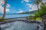 Private hot tub with views of Lake Pend Oreille and surrounding mountains